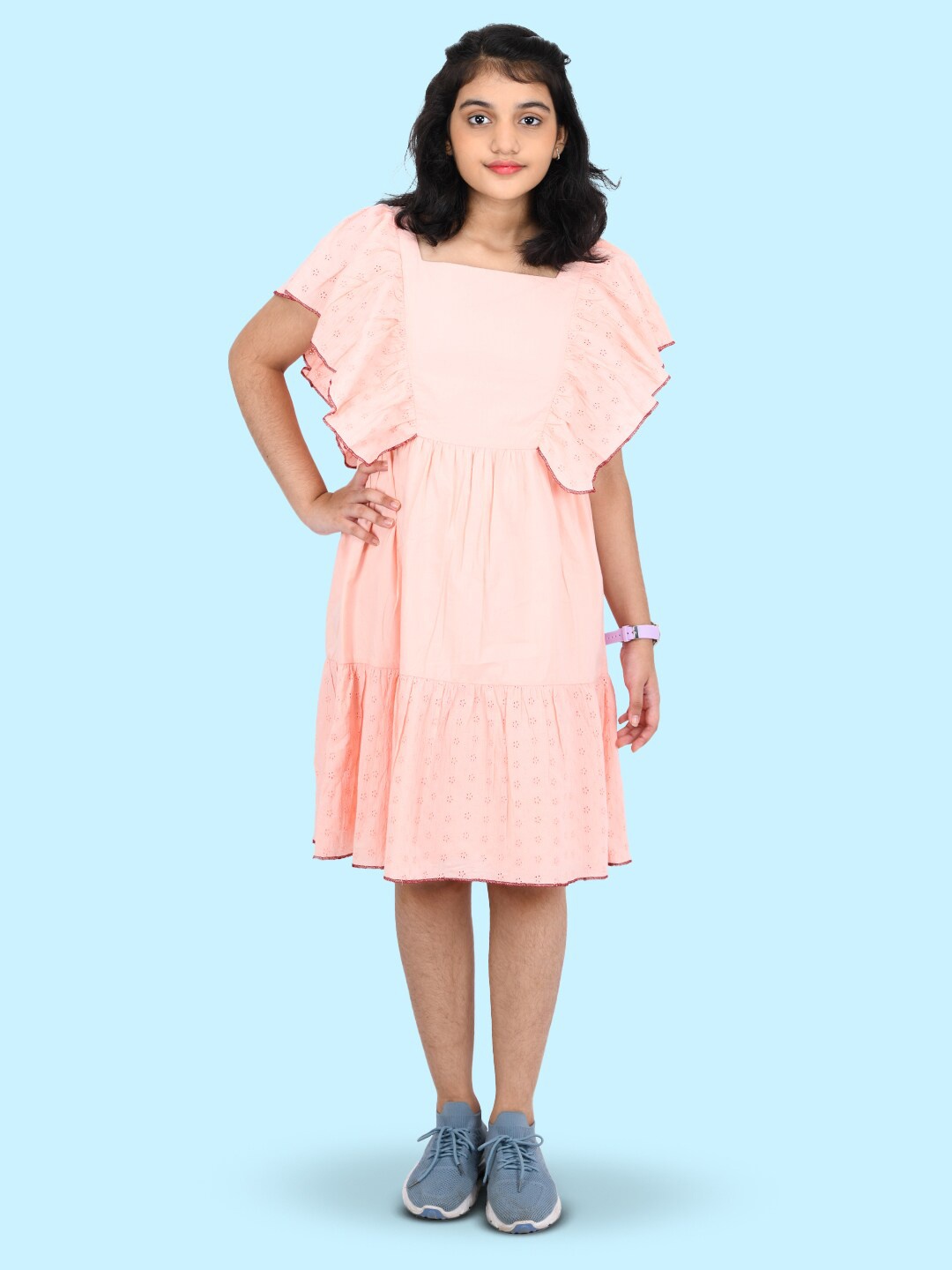 

Zalio Cream-Coloured Solid Pure Cotton Dress