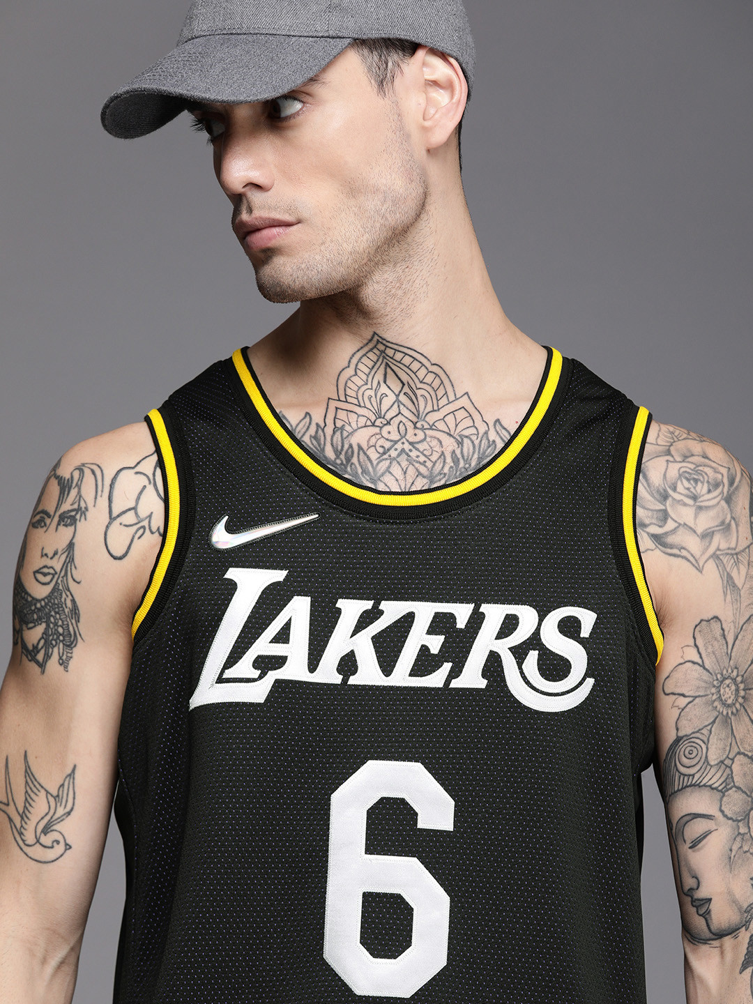 

Nike Men Black Self Design SEL MNK Dri-Fit MVP LeBron James Basketball Tank Jersey Tshirt