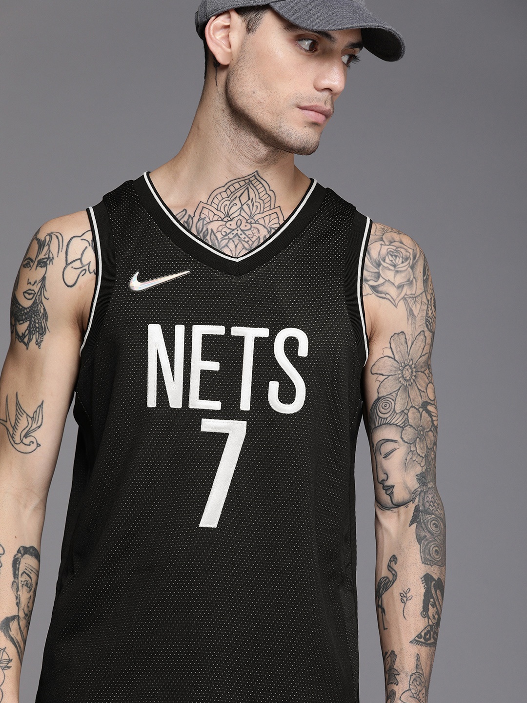 

Nike Men Black Self Design SEL MNK Dri-Fit MVP Kevin Durant Basketball Tank Jersey Tshirt