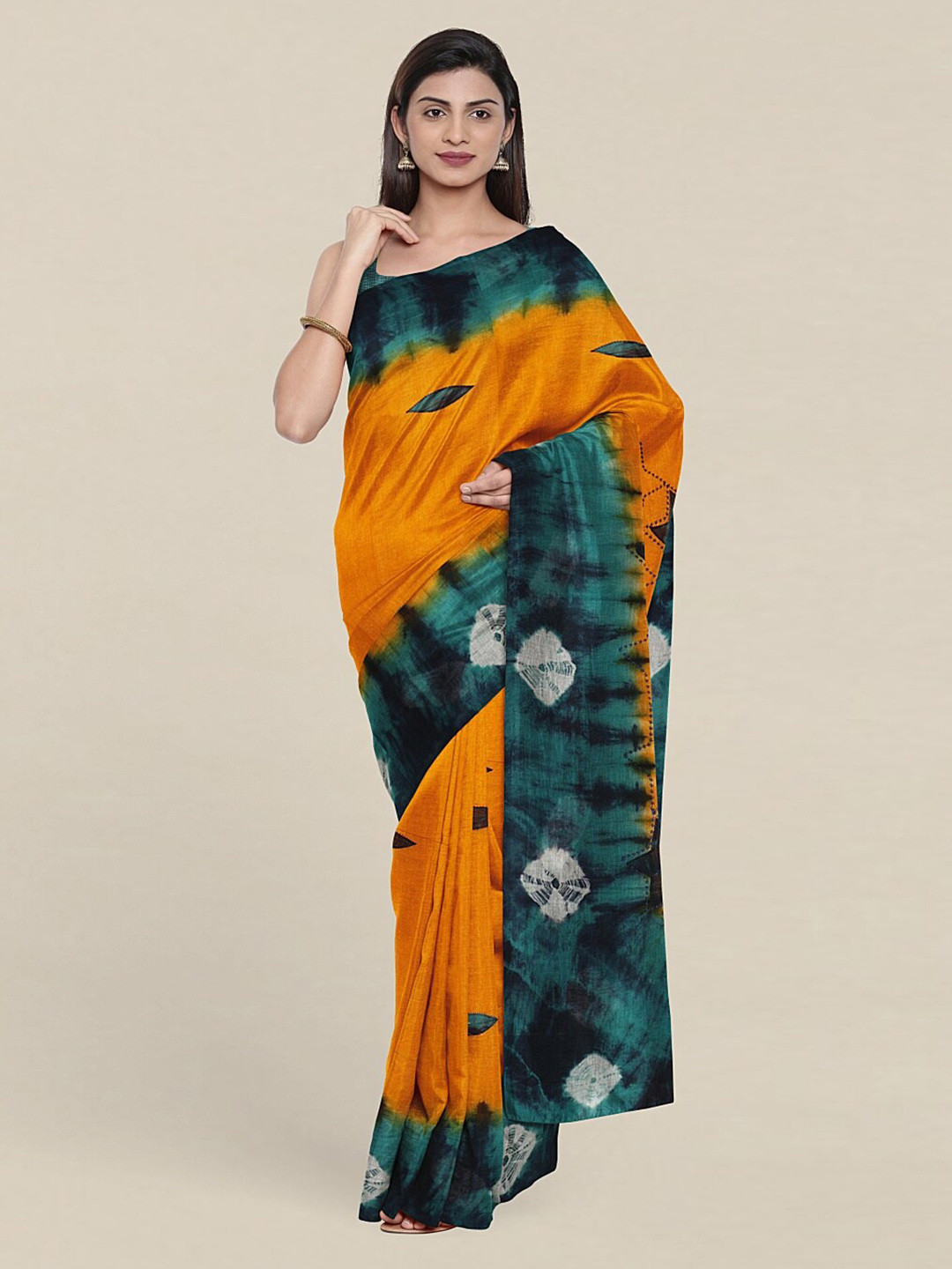 

Pothys Yellow & Green Pure Cotton Saree