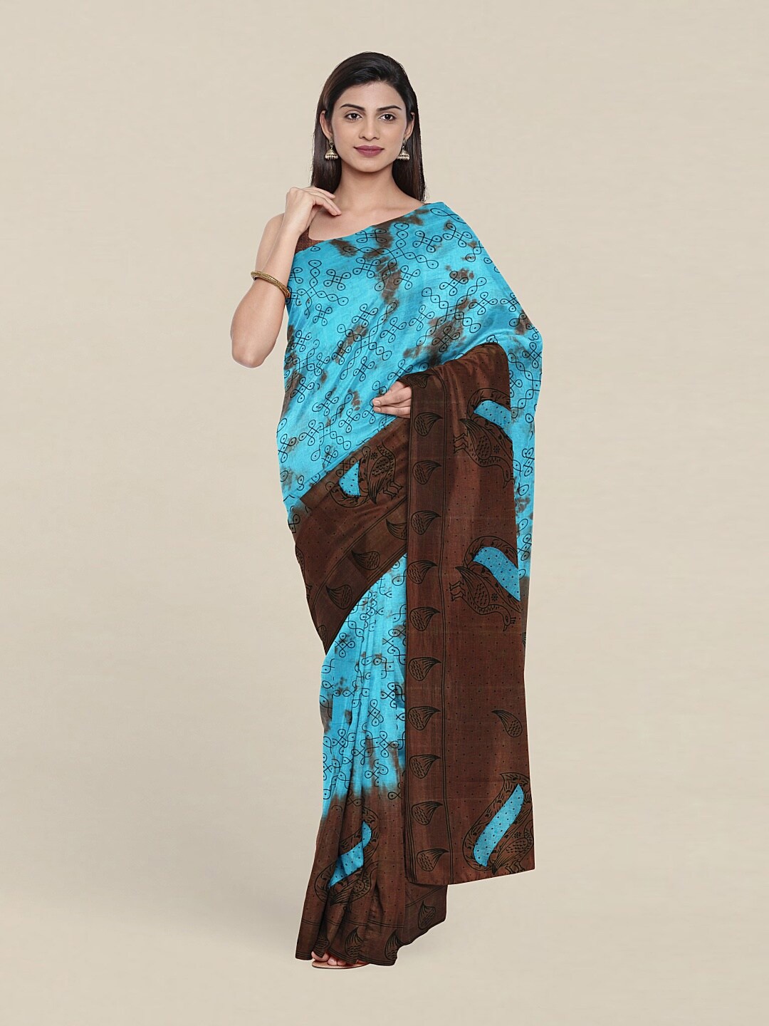 

Pothys Blue & Black Printed Pure Cotton Saree