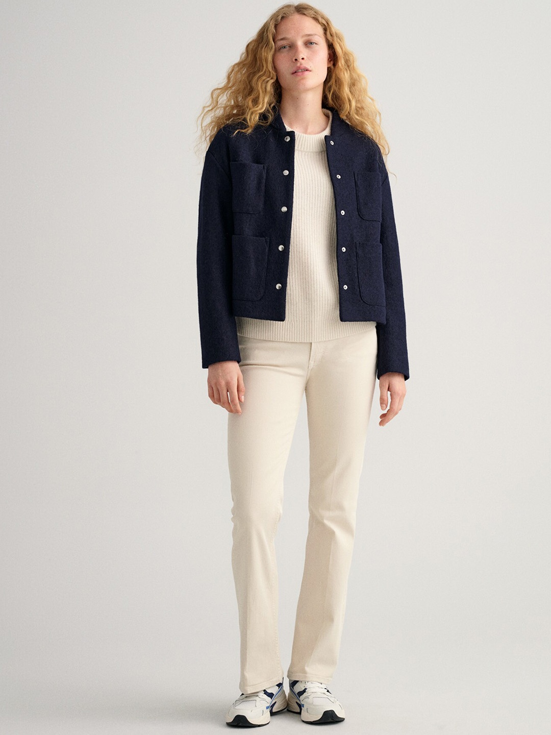 

GANT Women Navy Blue Solid Tailored Jacket