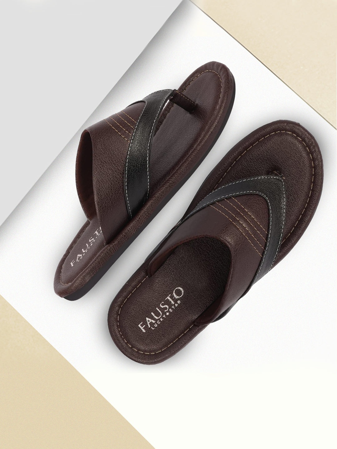 

FAUSTO Men Brown Comfort Sandals