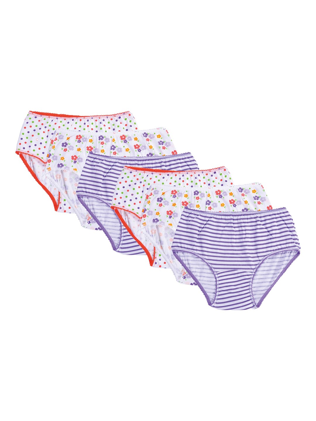 

Bodycare Kids Girls Pack of 6 Assorted Hipster Cotton Briefs