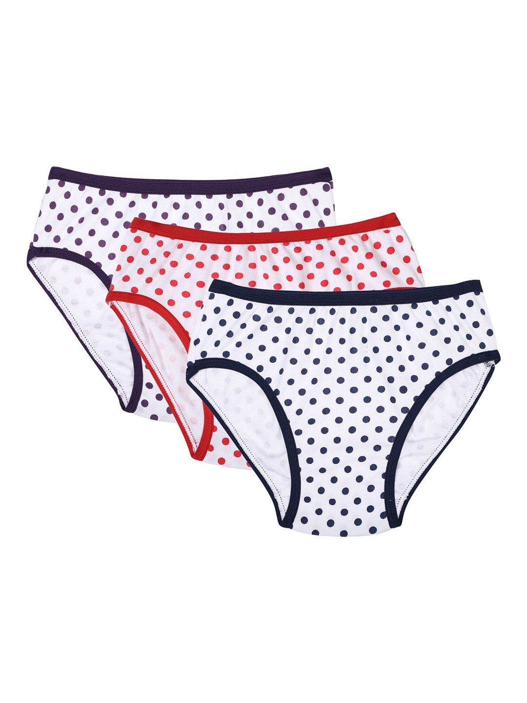 

Bodycare Kids Girls Pack Of 3 Red& Black Cotton Hipster Briefs