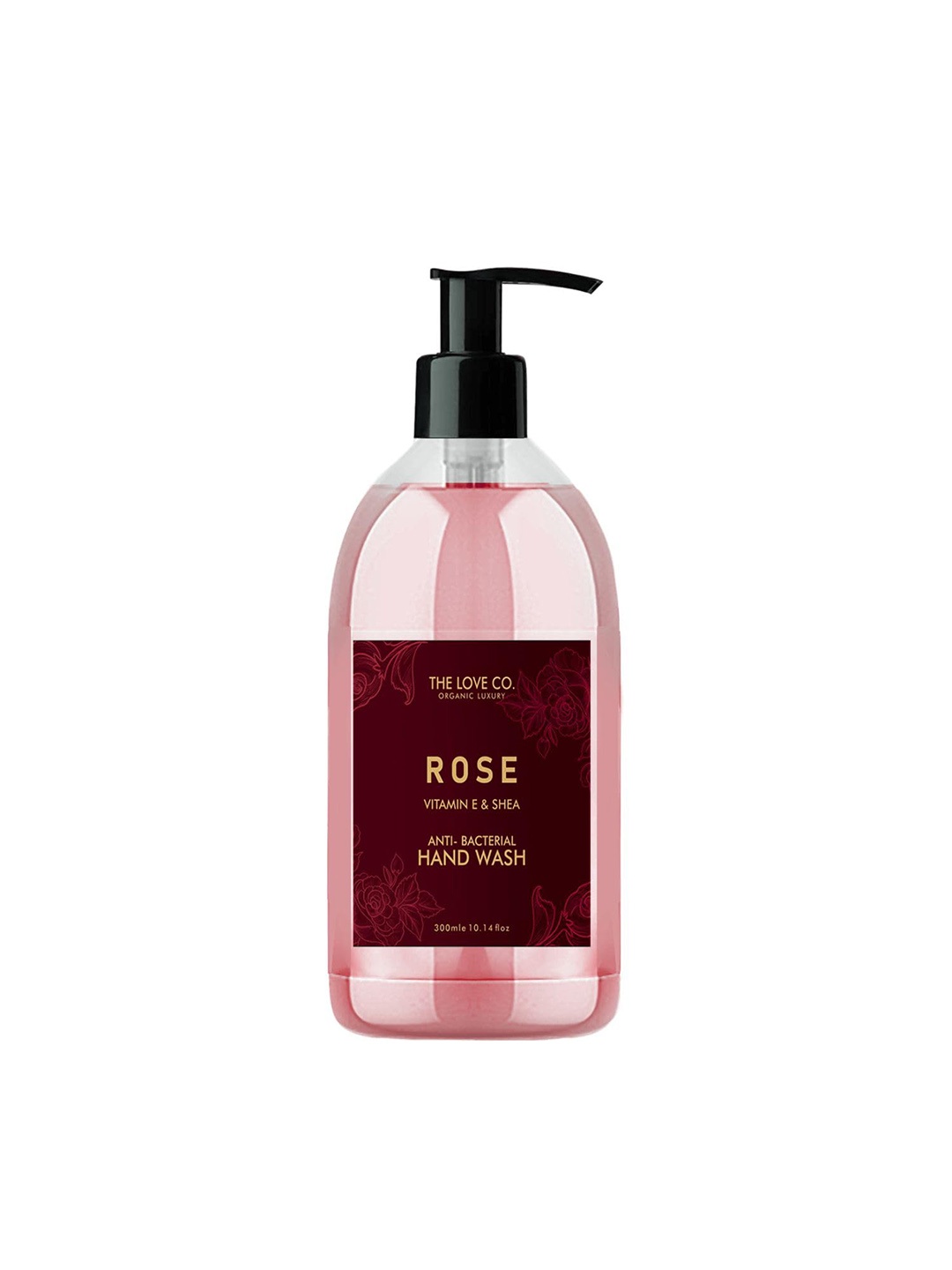 

THE LOVE CO. Rose Vitamin E & Shea Anti-Bacterial Liquid Hand Wash - 300ml, Pink
