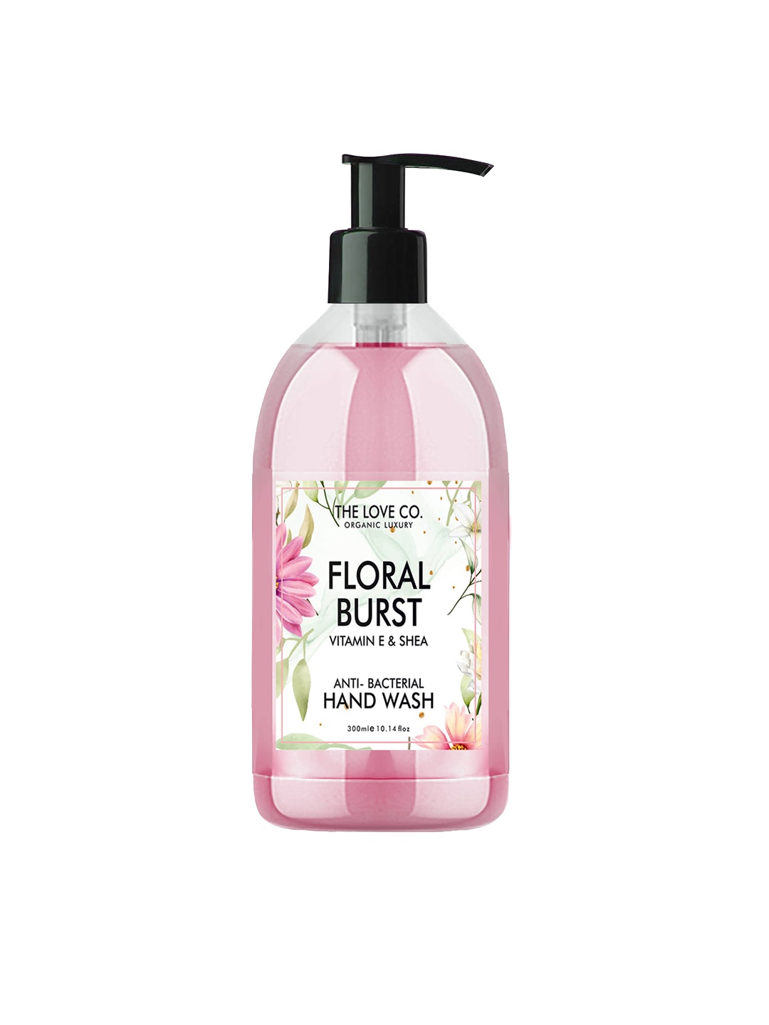 

THE LOVE CO. Floral Burst Vitamin E Shea Anti-Bacterial Liquid Hand Wash - 300ml, Pink