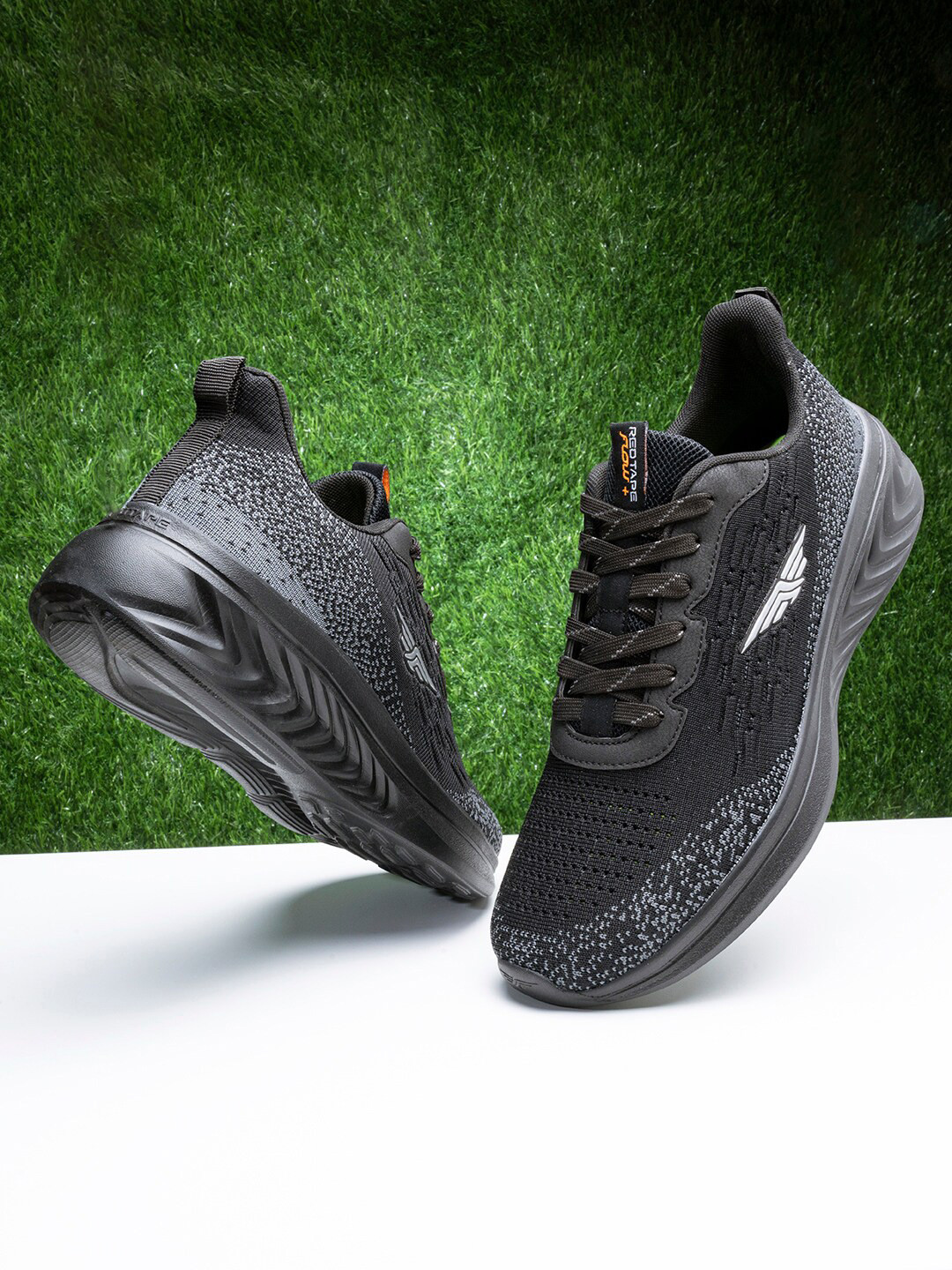 

Red Tape Men Black Textile Walking Shoes