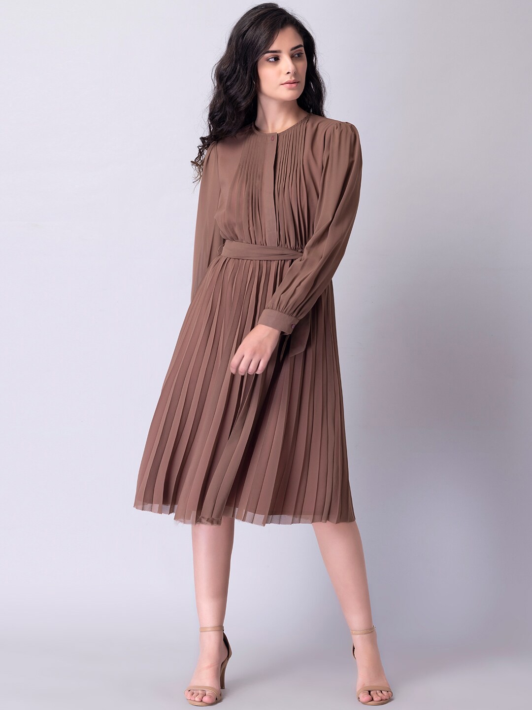 

FabAlley Rust Georgette Dress