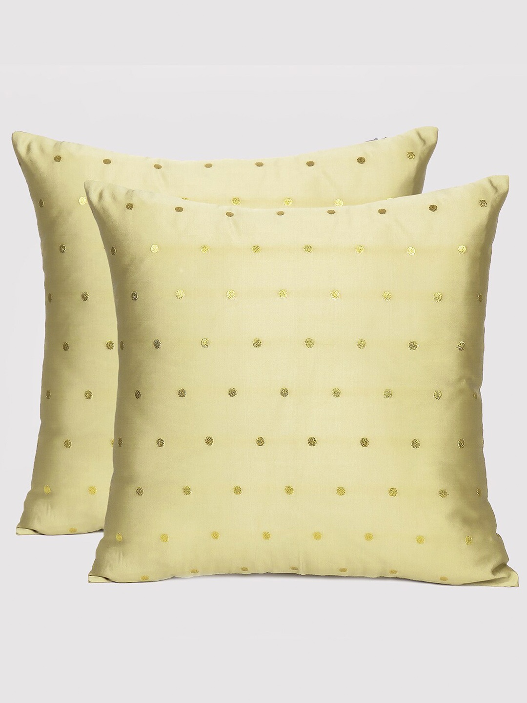 

OUSSUM Gold-Toned & Gold-Toned Set of 2 Ethnic Motifs Square Cushion Covers