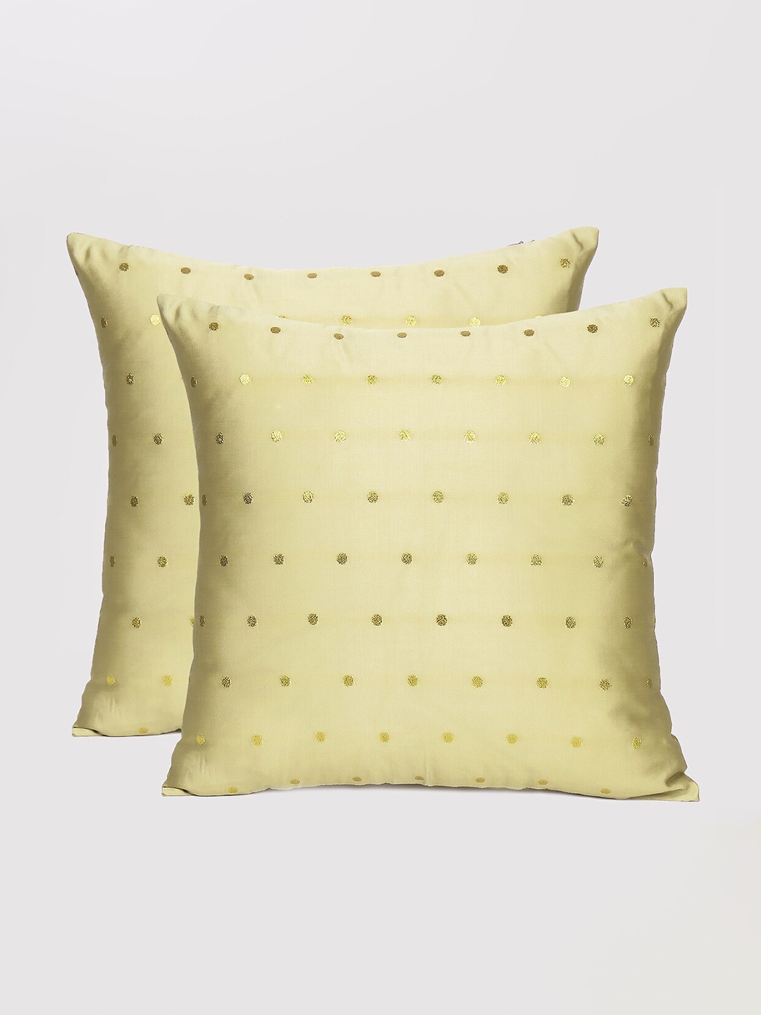 

OUSSUM Gold-Toned Set of 2 Ethnic Motifs Square Cushion Covers