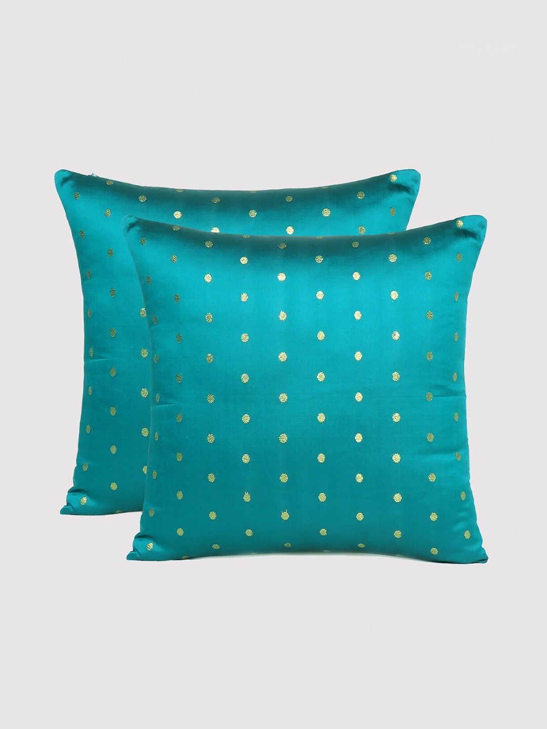 

OUSSUM Blue & Green Set of 2 Ethnic Motifs Square Cushion Covers