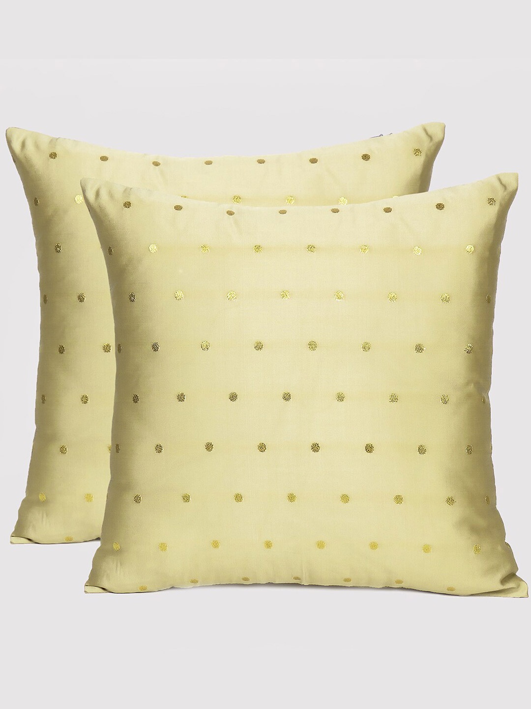 

OUSSUM Gold-Toned Set Of 2 Geometric Square Cushion Covers