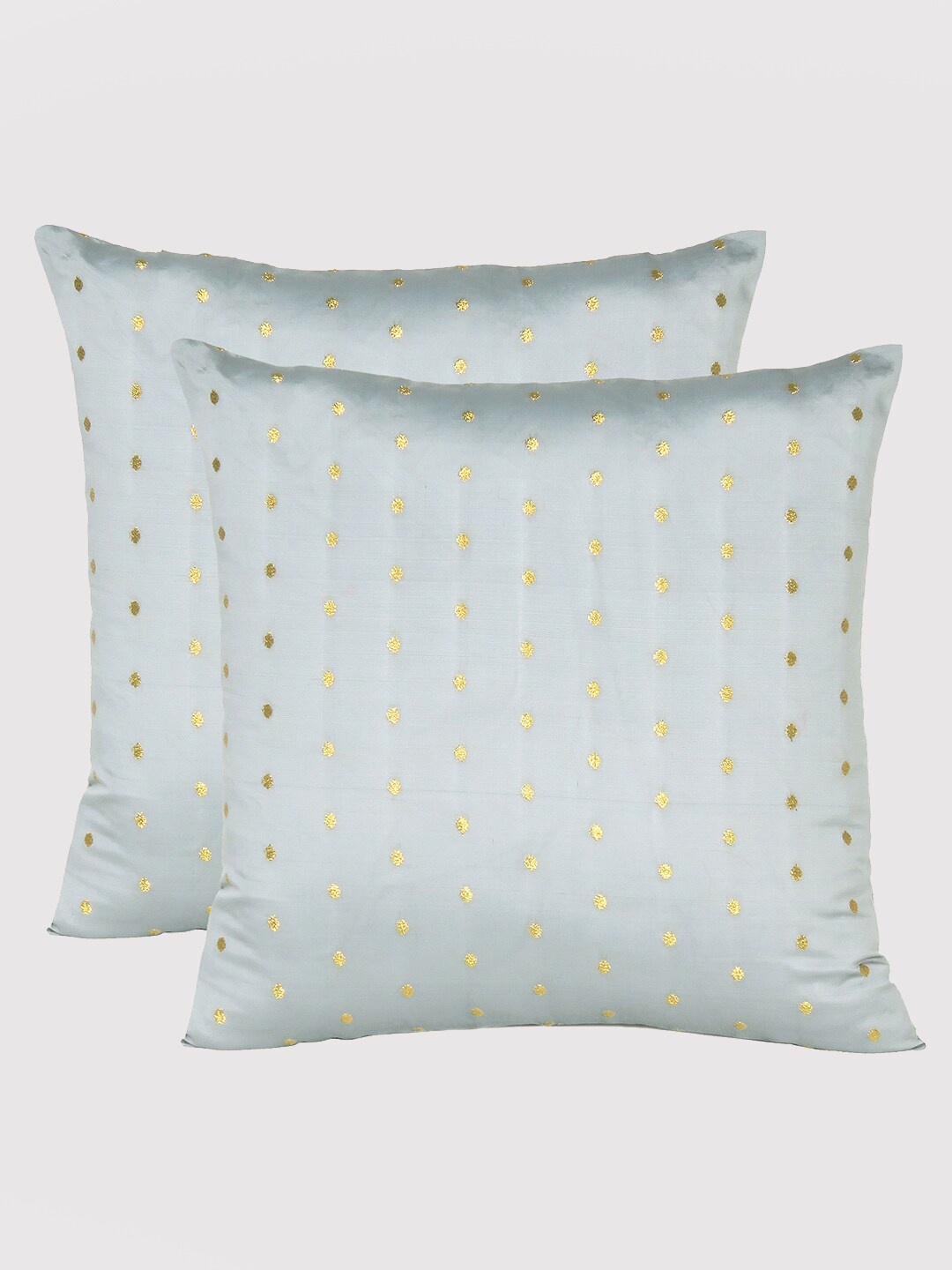 

OUSSUM Silver-Toned & Gold-Toned Set of 2 Embellished Square Cushion Covers