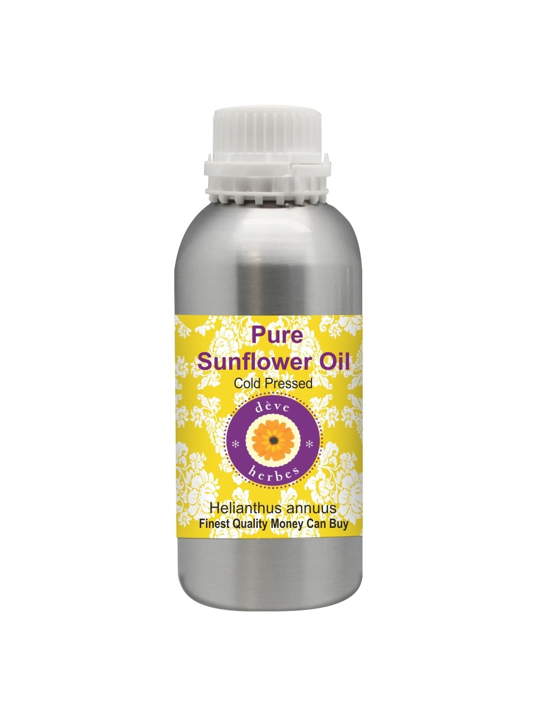

Deve Herbes Pure Sunflower Oil Natural Therapeutic Grade Cold Pressed - 1250ml, Yellow