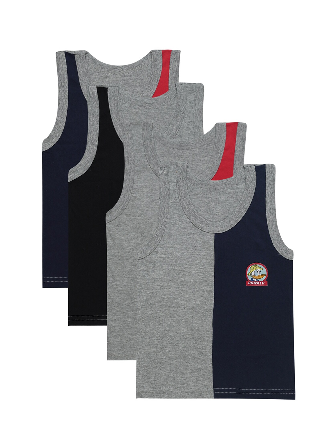 

Bodycare Kids Boys Pack Of 4 Colourblocked Mickey & Friends Assorted Basic Innerwear Vests