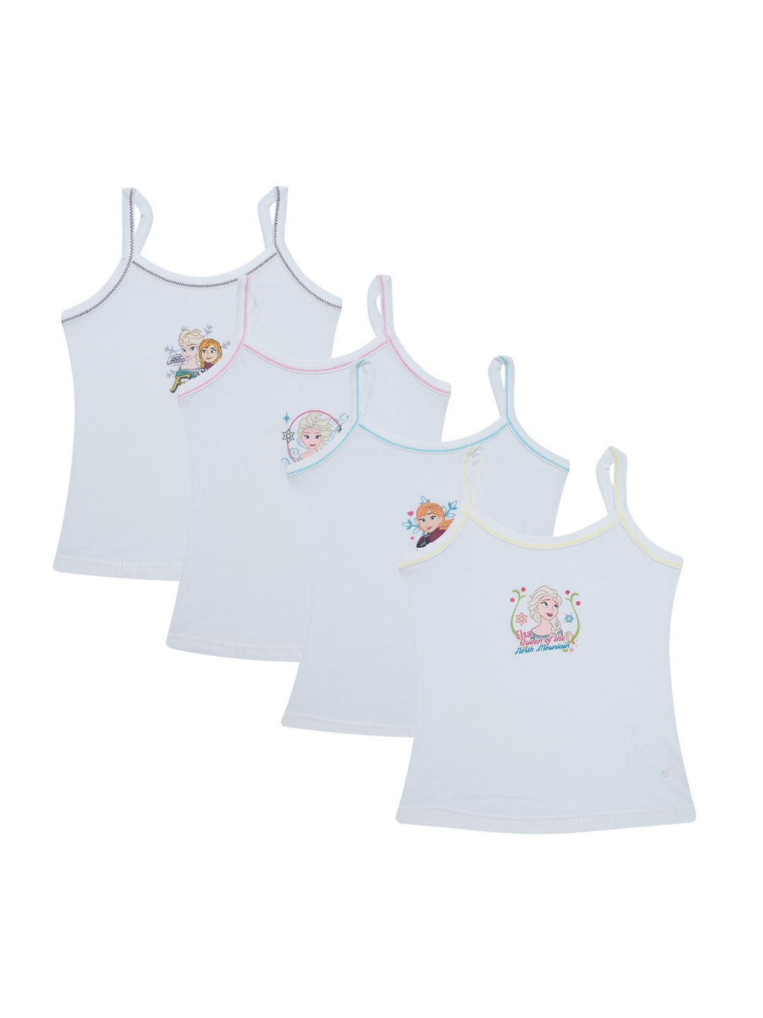 

Bodycare Kids Girls Pack Of 4 Assorted Frozen Printed Cotton Innerwear Vests, White