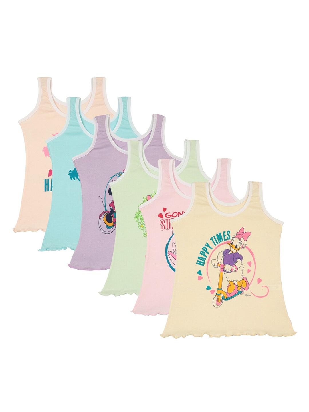 

Bodycare Kids Girls Pack Of 6 Assorted Minnie & Daisy Cotton Innerwear Vests