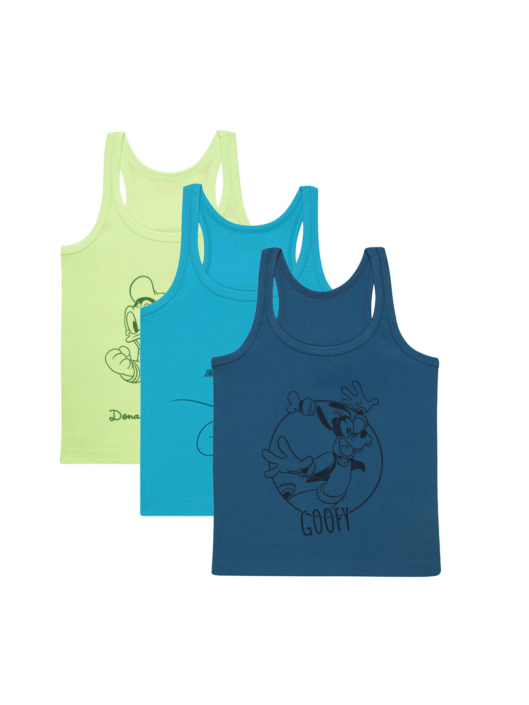 

Bodycare Kids Boys Pack Of 3 Mickey & Friends Printed Assorted Innerwear Vests
