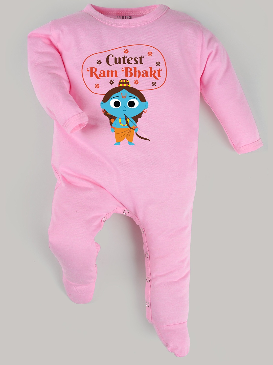 

FFLIRTYGO Infants Pink & Blue Printed Pure Cotton Sleepsuit