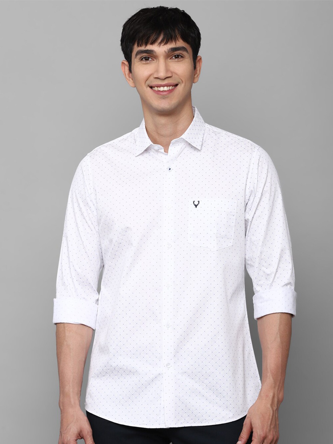 

Allen Solly Men White Slim Fit Printed Casual Shirt