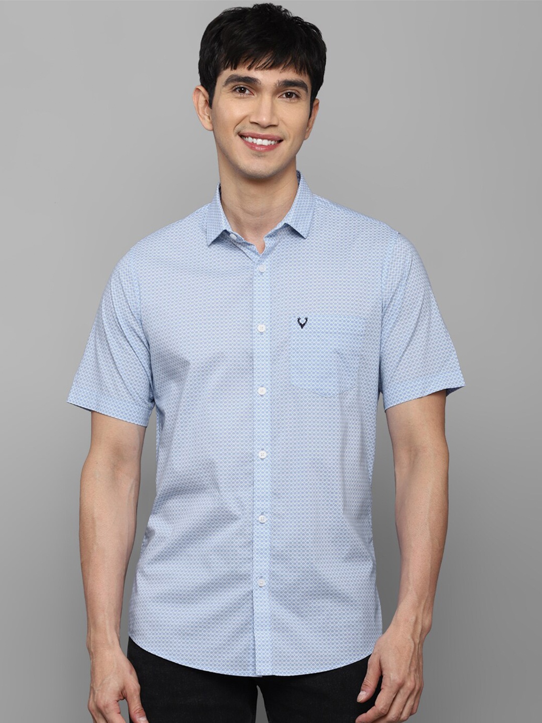 

Allen Solly Men Blue Slim Fit Printed Cotton Casual Shirt