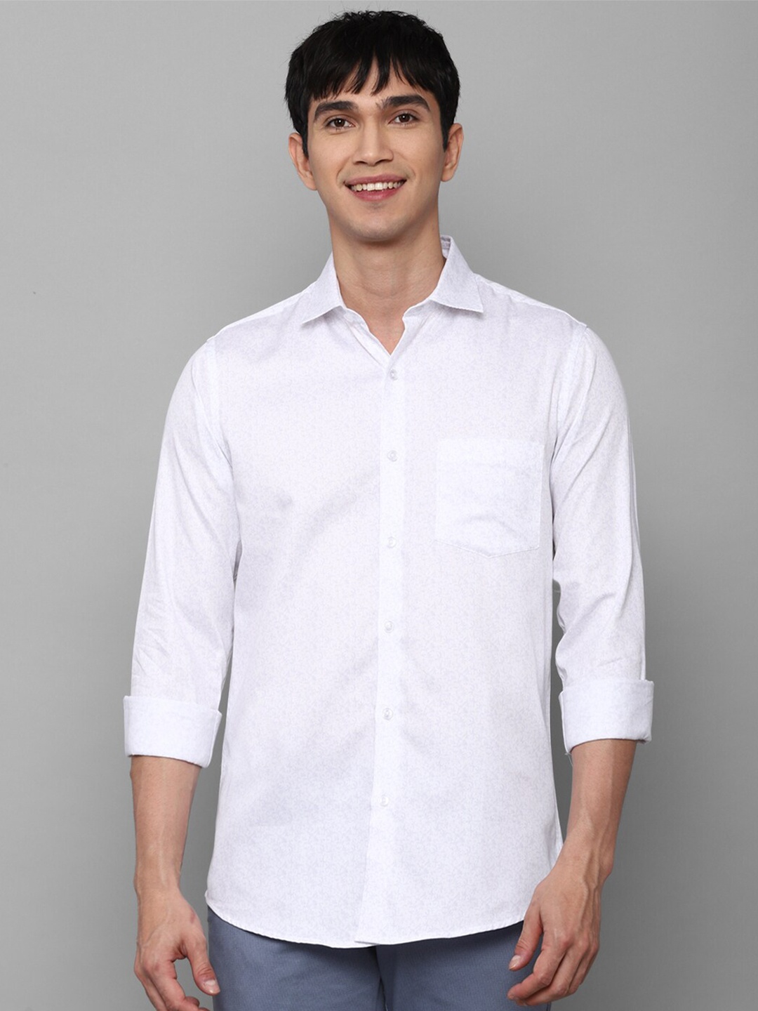 

Allen Solly Men White Pure Cotton Slim Fit Casual Shirt