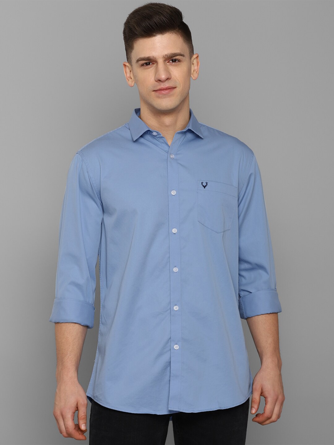 

Allen Solly Men Blue Slim Fit Casual Pure Cotton Shirt