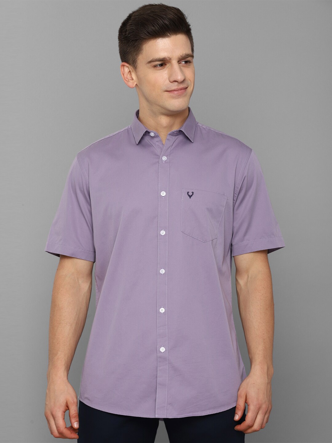 

Allen Solly Men Purple Slim Fit Casual Pure Cotton Shirt