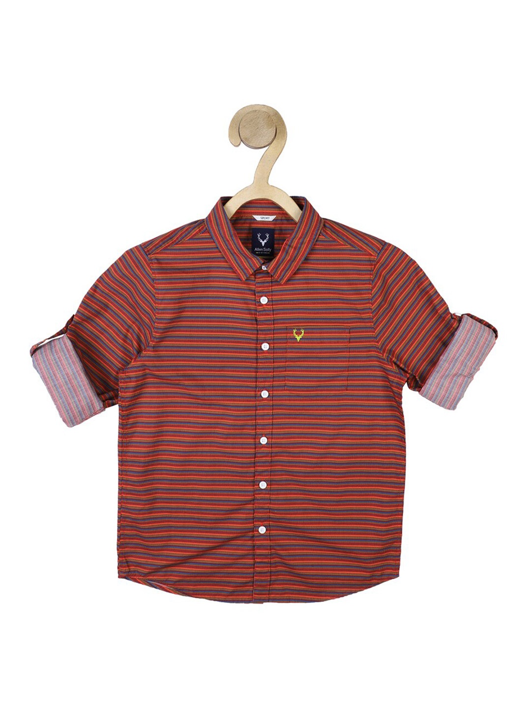

Allen Solly Junior Boys Brown Slim Fit Horizontal Striped Casual Shirt