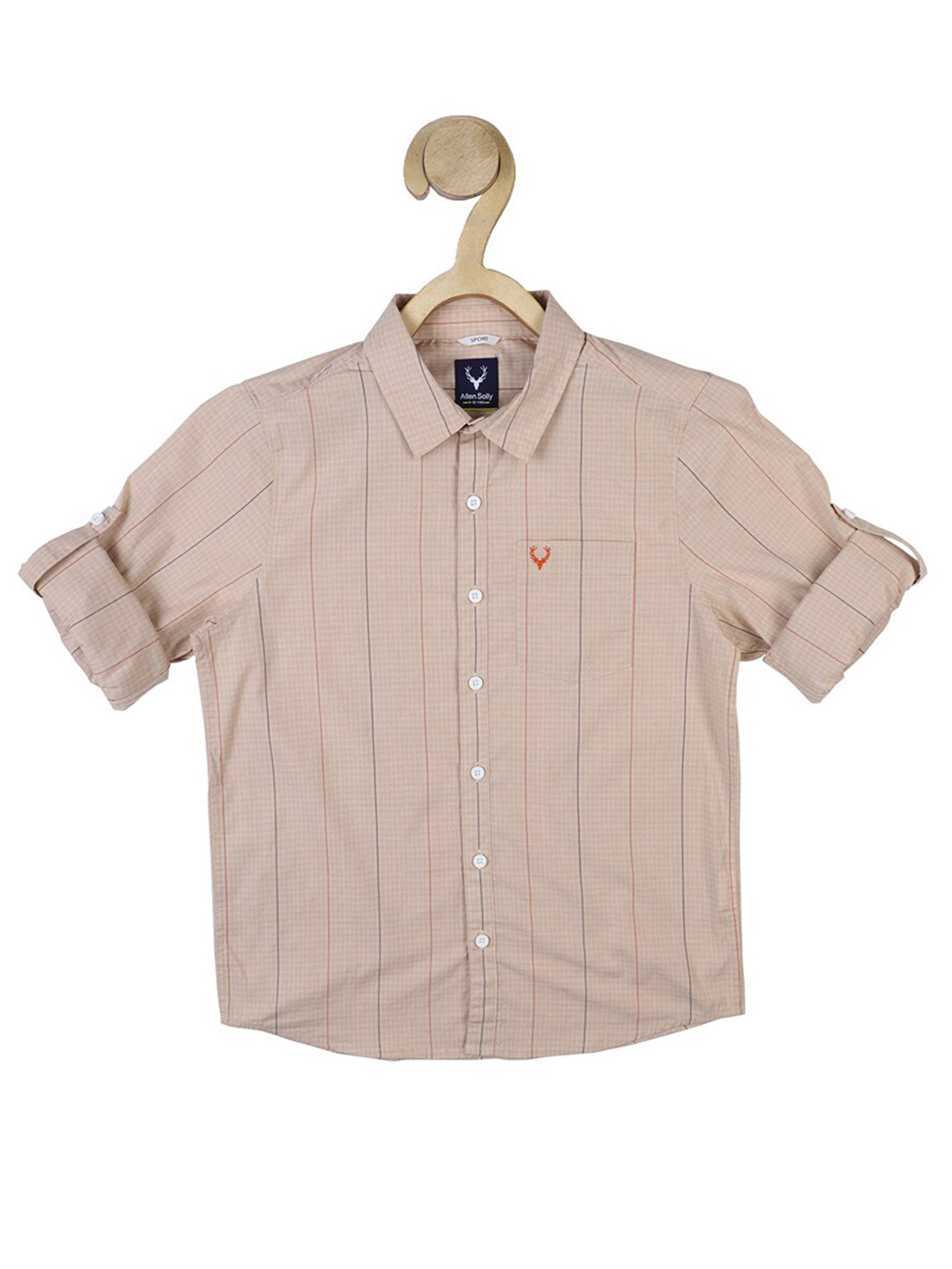 

Allen Solly Junior Boys Brown Slim Fit Multi Stripes Striped Casual Shirt