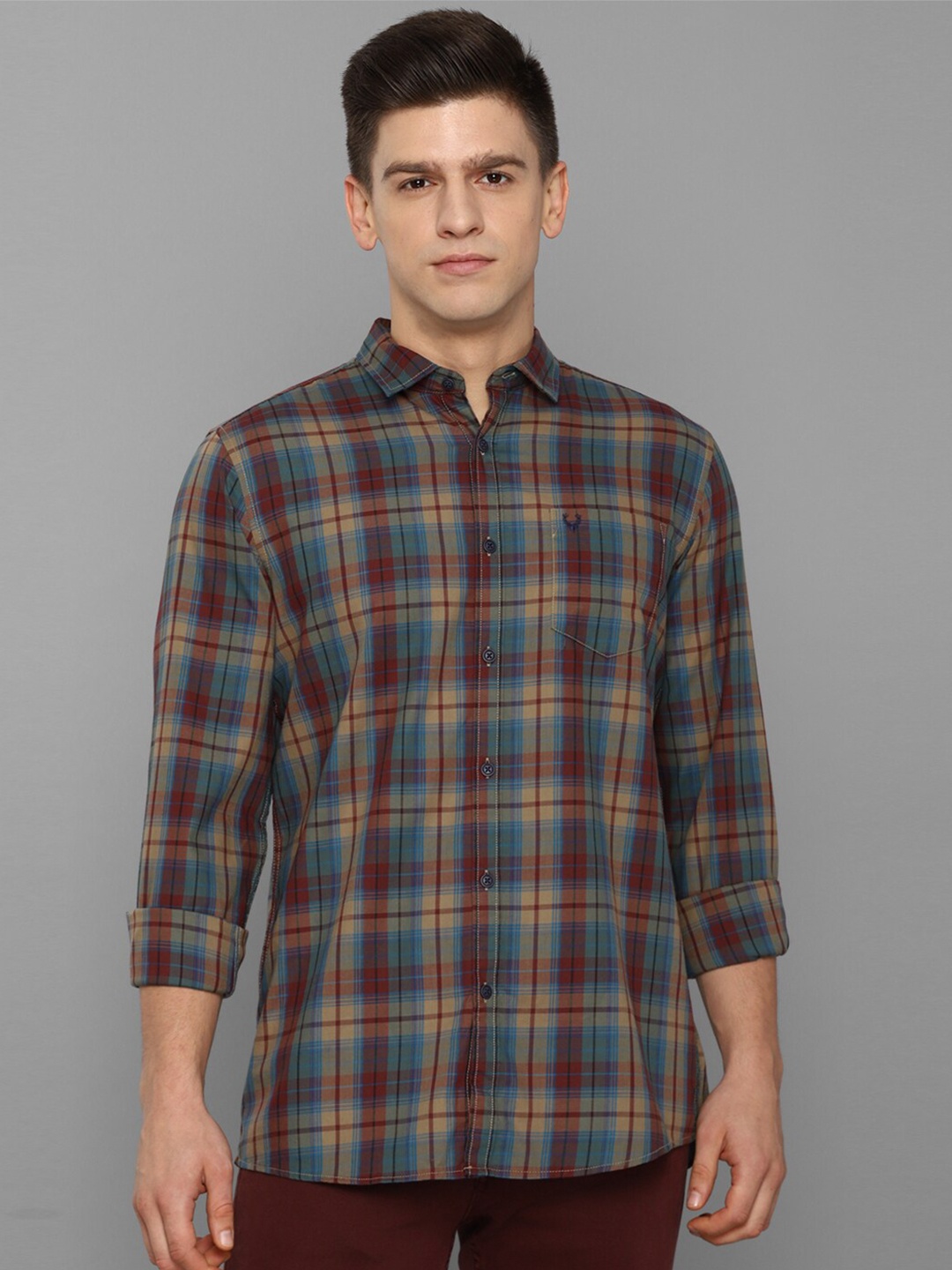 

Allen Solly Sport Men Multicoloured Checked Pure Cotton Casual Shirt, Multi