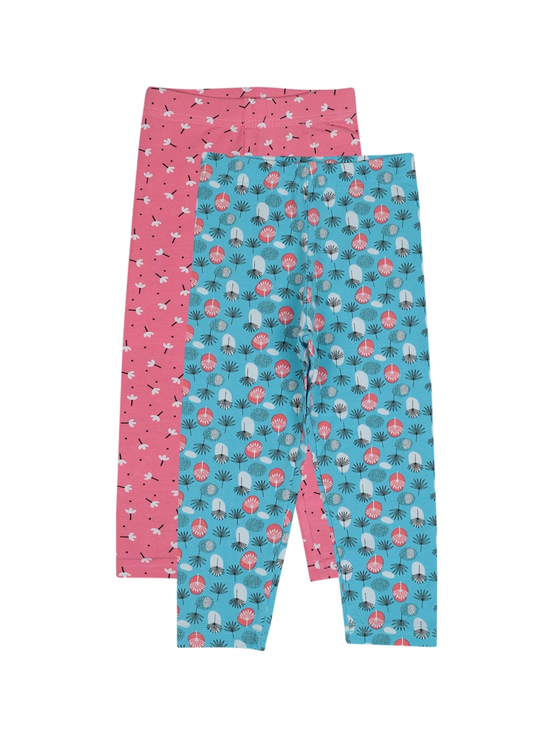 

Bodycare Kids Girls Pack Of 2 Blue & Pink Cotton Ankle Length Leggings