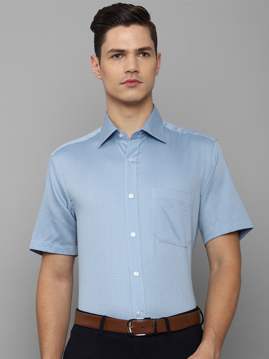 

Louis Philippe Men Blue Slim Fit Printed Formal Shirt