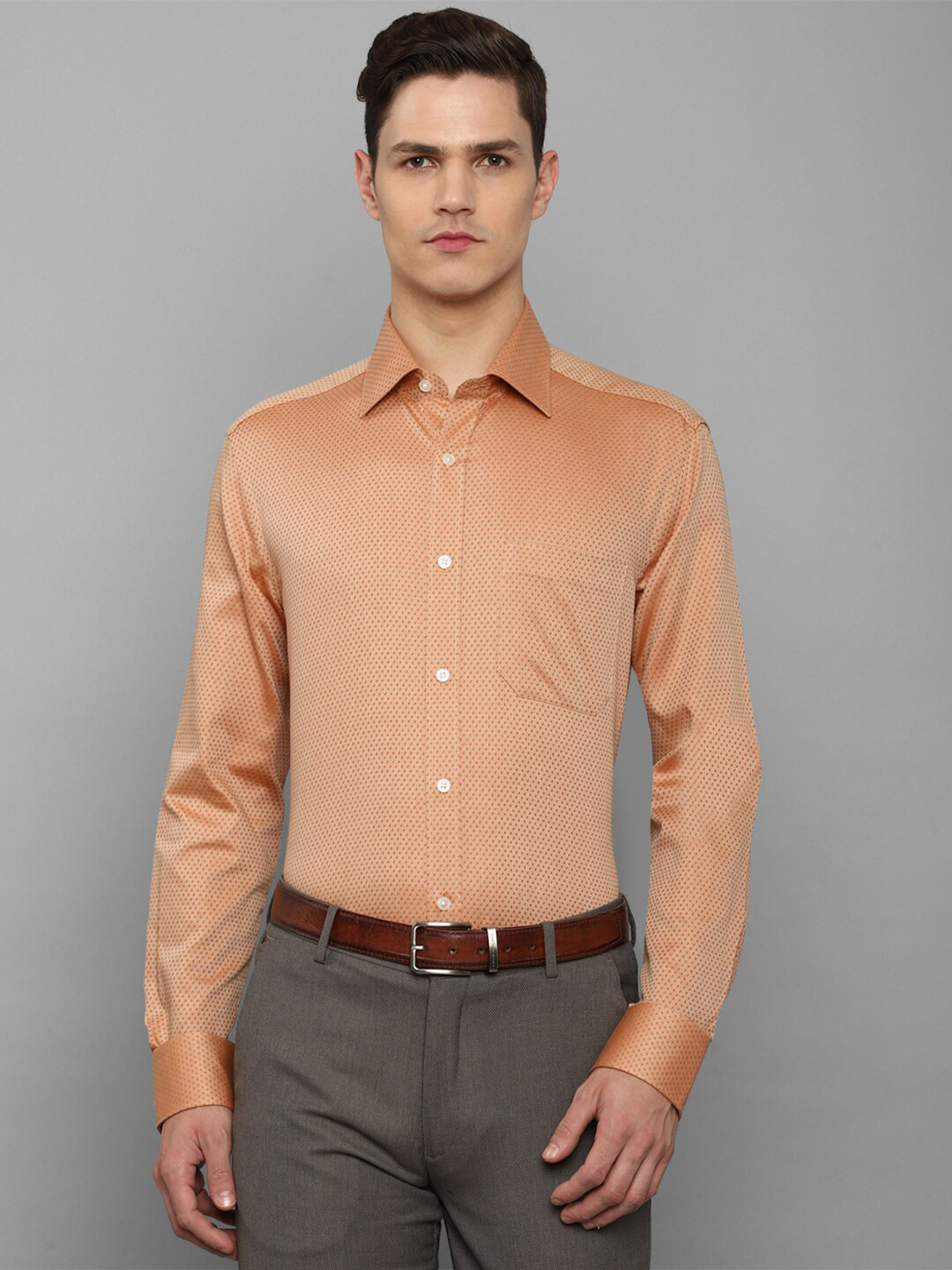 

Louis Philippe Men Orange Slim Fit Pure Cotton Formal Shirt