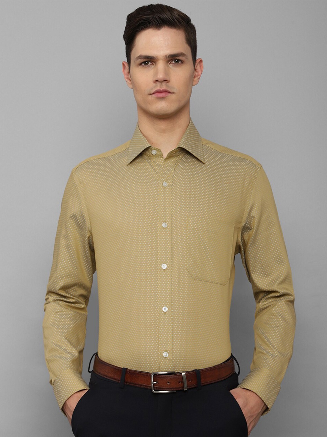 

Louis Philippe Men Khaki Slim Fit Formal Shirt