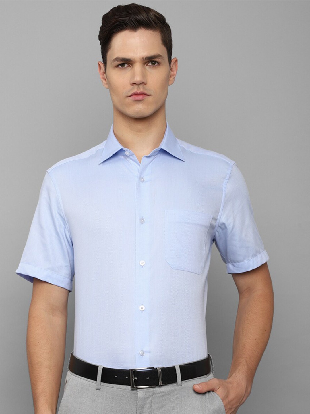 

Louis Philippe Men Blue Slim Fit Cotton Formal Shirt
