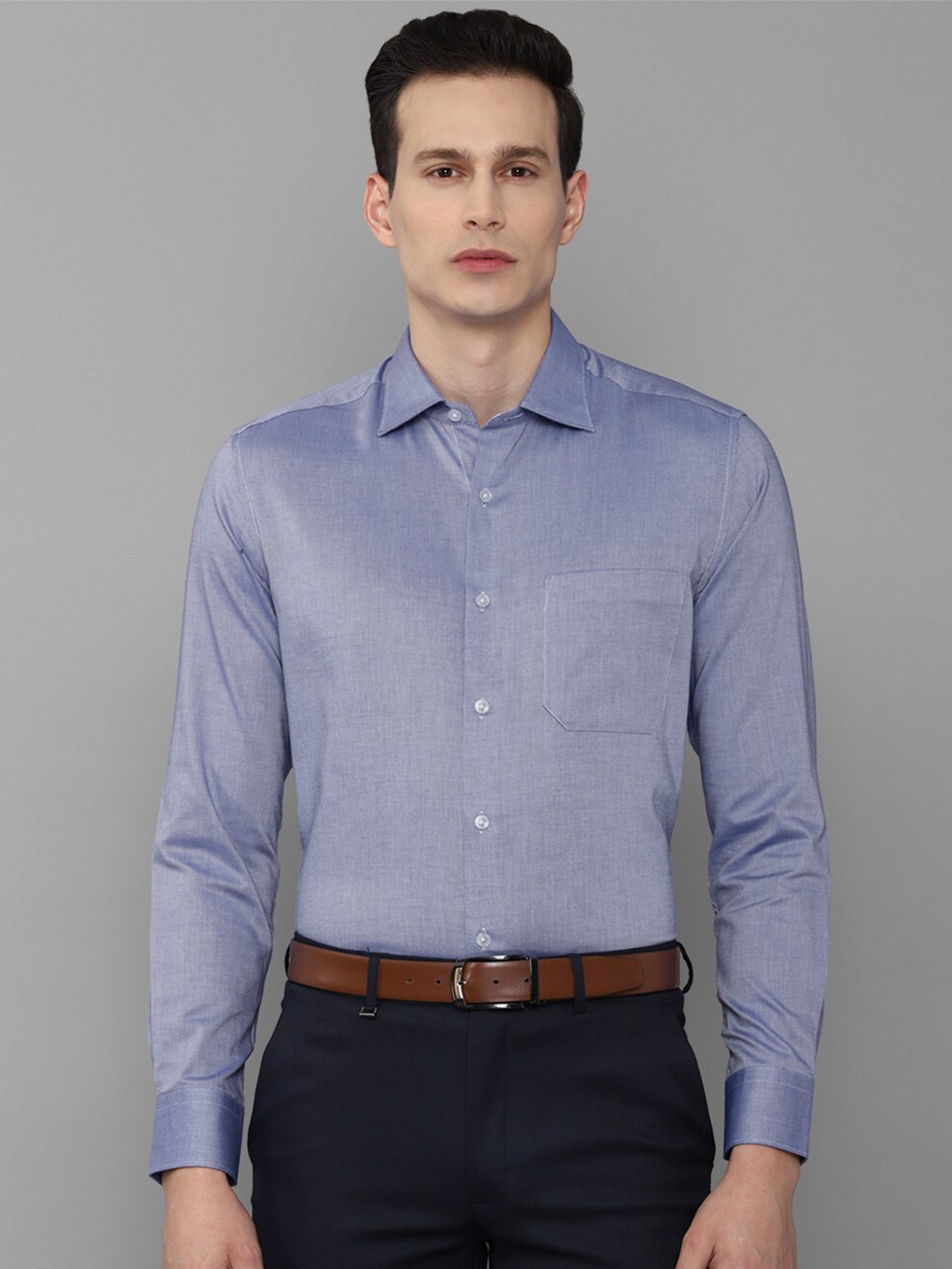

Louis Philippe Men Blue Slim Fit Pure Cotton Formal Shirt