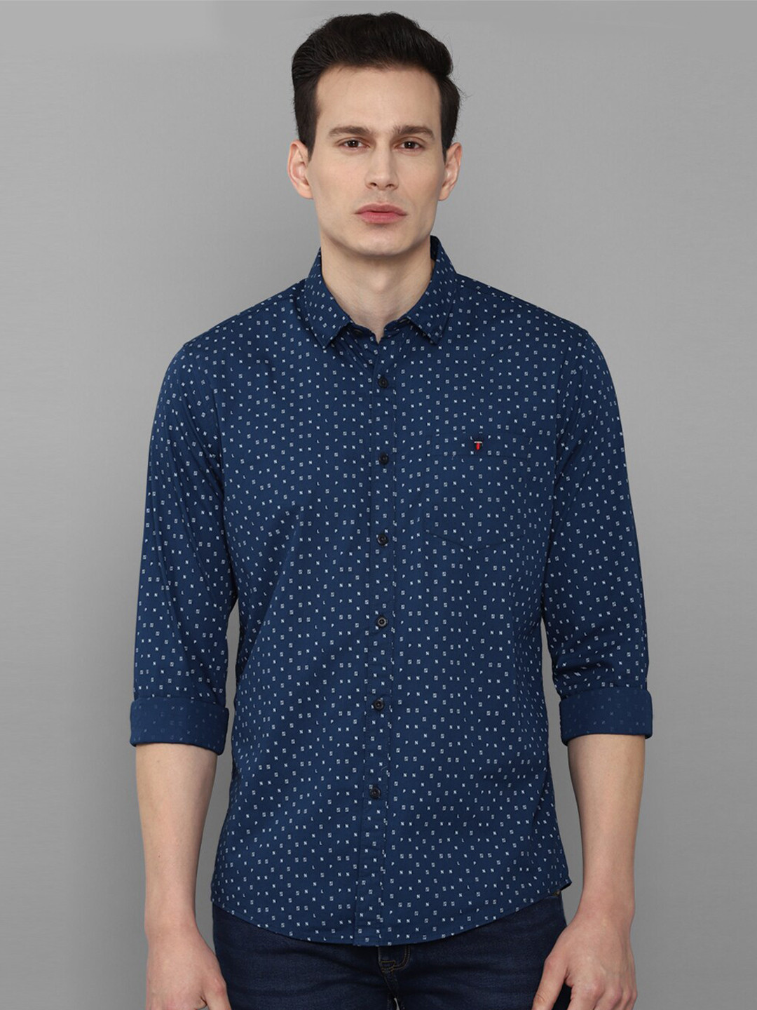 

Louis Philippe Jeans Men Navy Blue Slim Fit Printed Casual Shirt