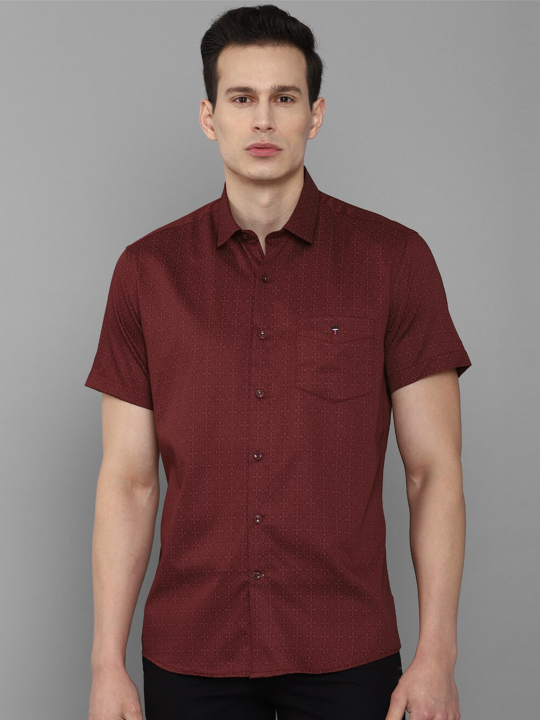 

Louis Philippe Sport Men Maroon Slim Fit Printed Casual Shirt