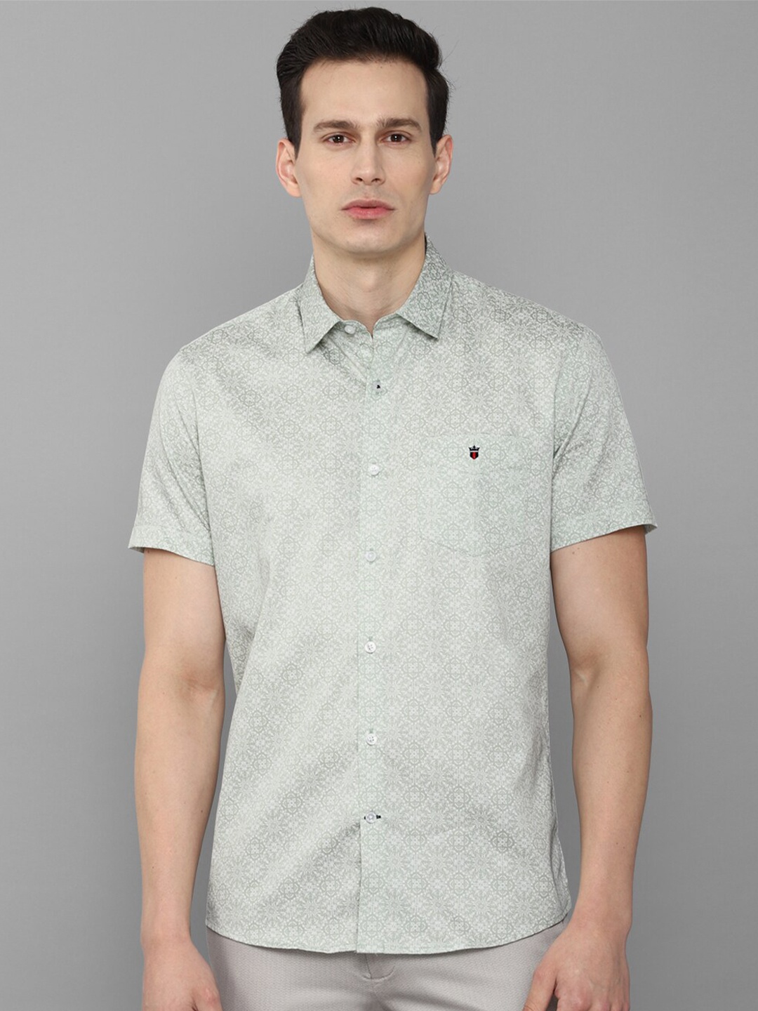 

Louis Philippe Sport Men Grey Slim Fit Printed Cotton Casual Shirt