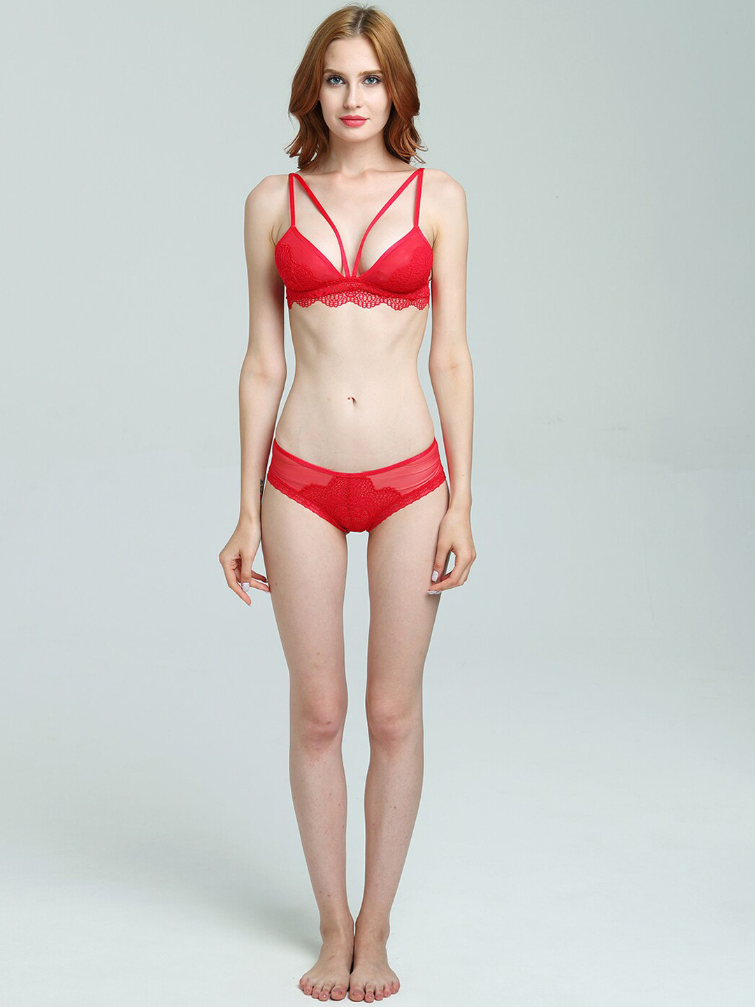 

JC Collection Women Red Self Design Lingerie Set