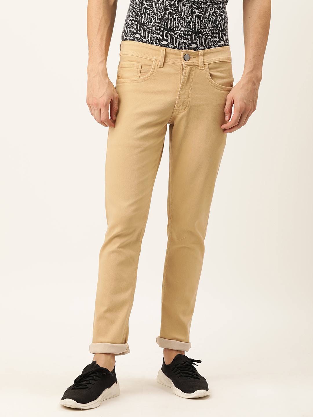 

IVOC Men Beige Slim Fit Stretchable Jeans