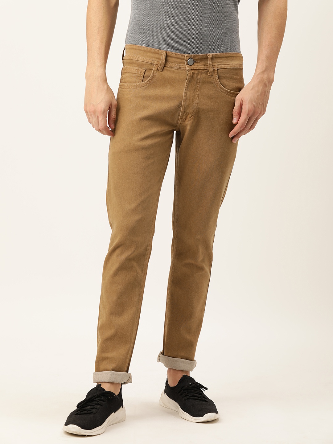 

IVOC Men Khaki Slim Fit Stretchable Jeans