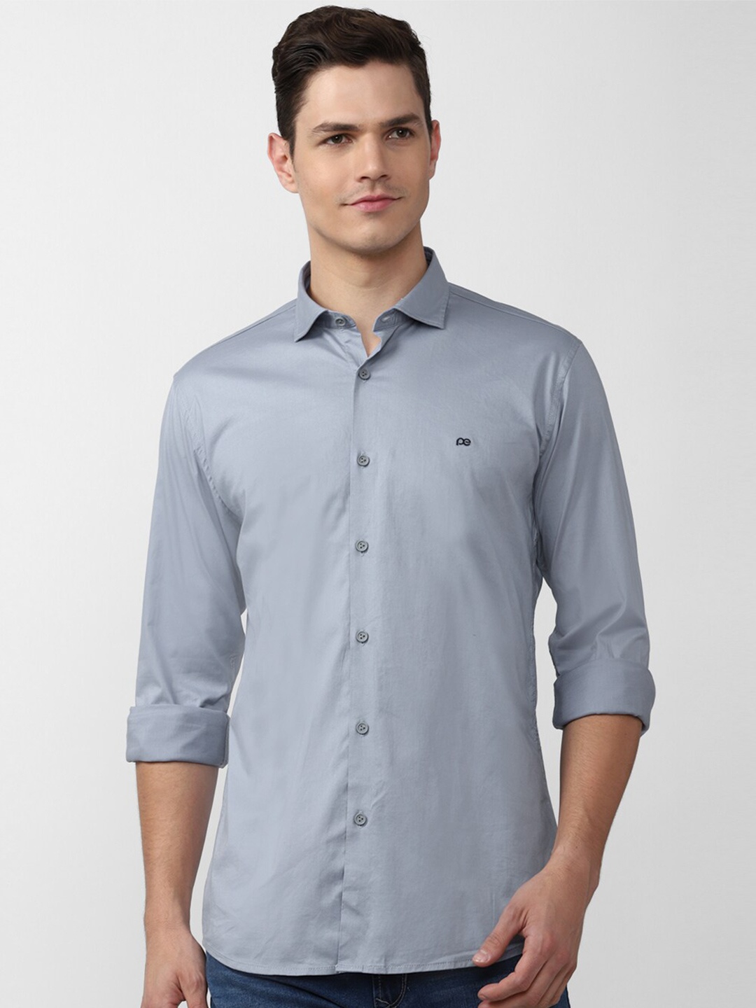 

Peter England Casuals Men Blue Slim Fit Casual Shirt