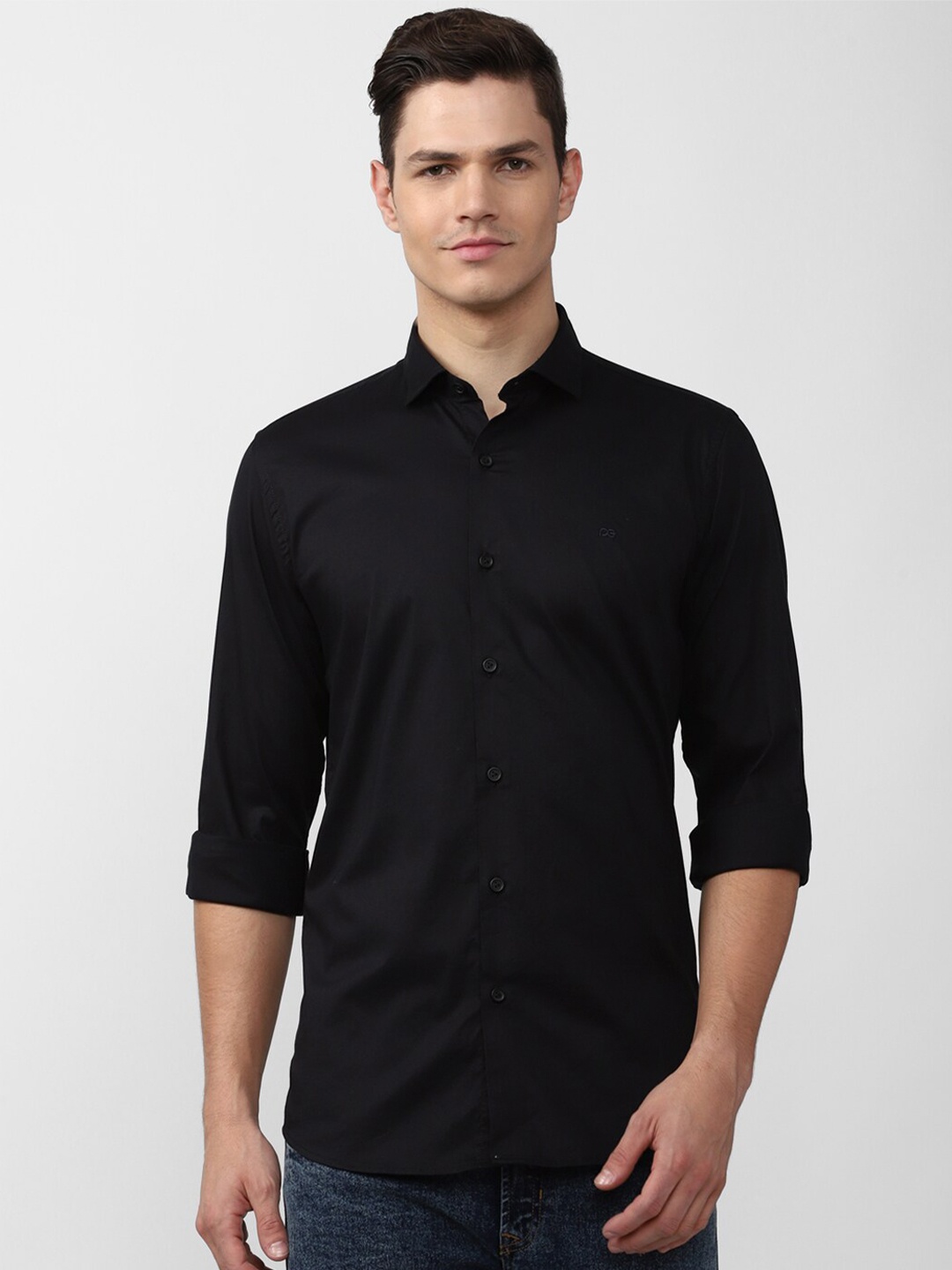 

Peter England Casuals Men Black Slim Fit Casual Shirt