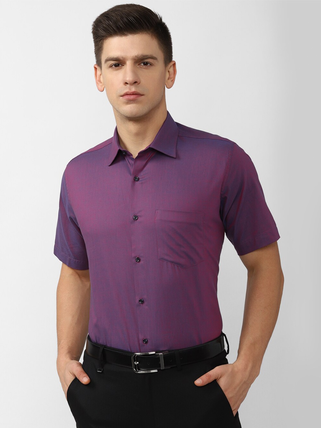 

Van Heusen Men Purple Pure Cotton Formal Shirt