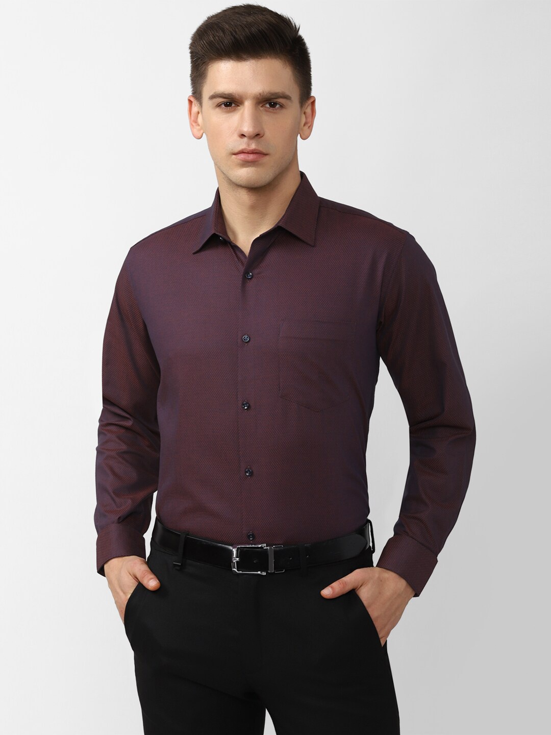 

Van Heusen Men Purple Pure Cotton Formal Shirt