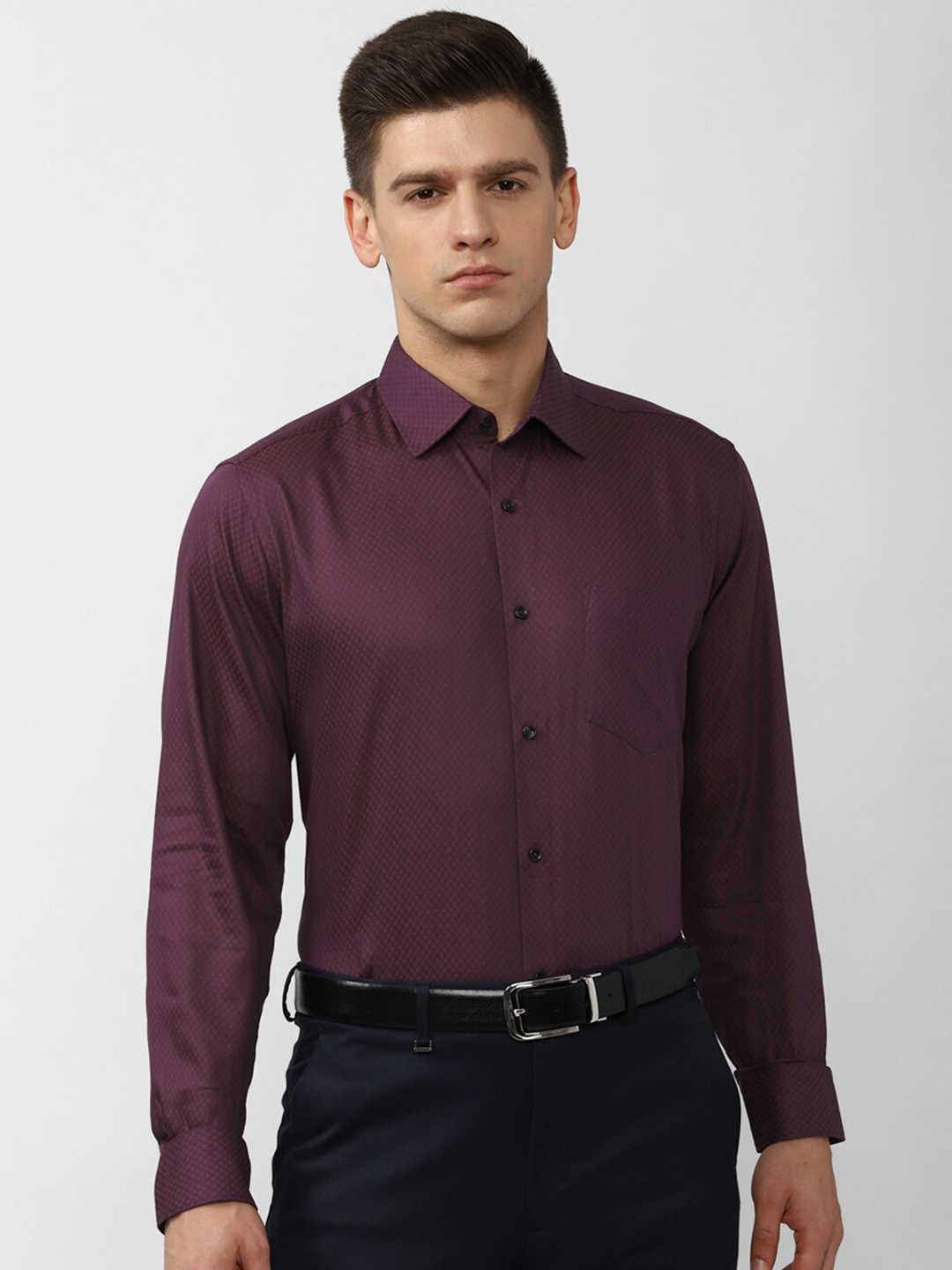 

Van Heusen Men Purple Printed Formal Shirt