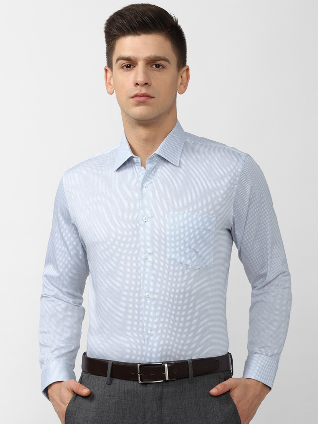 

Van Heusen Men Blue Slim Fit Printed Formal Shirt